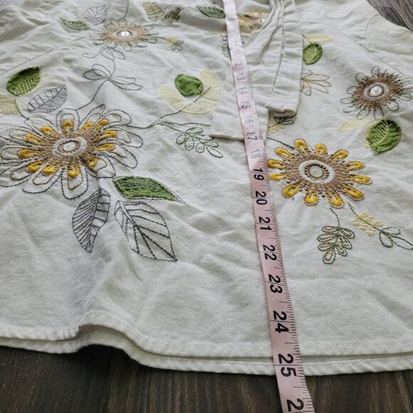 Sherry Taylor Womens A-Line Skirt S White Linen Embroidered Tie Waist Side Zip - Picture 7 of 8